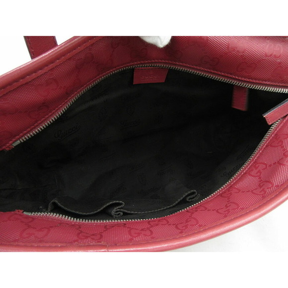 Gucci Imprime Bag Red Leather GG Tote - Picture 8 of 9